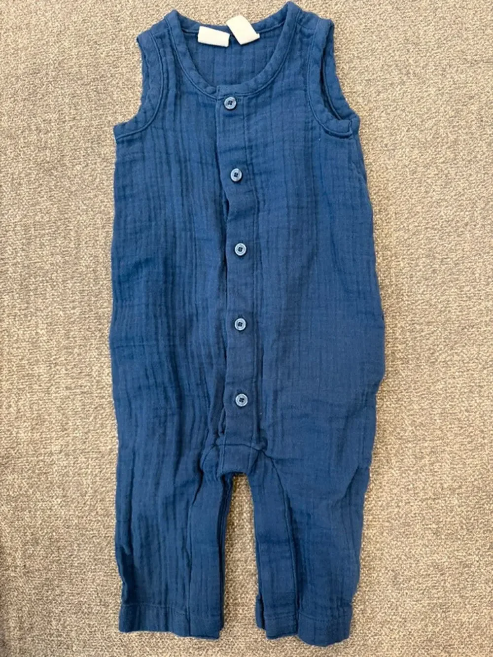 Baby Gap Navy Blue Cotton Gauze Romper 0–3 Months